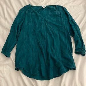 3/4 sleeve teal blouse